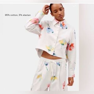 SLEEPER Women's Safari Crop Shirt Sz: S-M